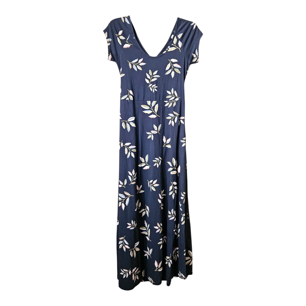 Pact Women's Black Maxi Dress with Leaf Print L - Picture 2 of 16